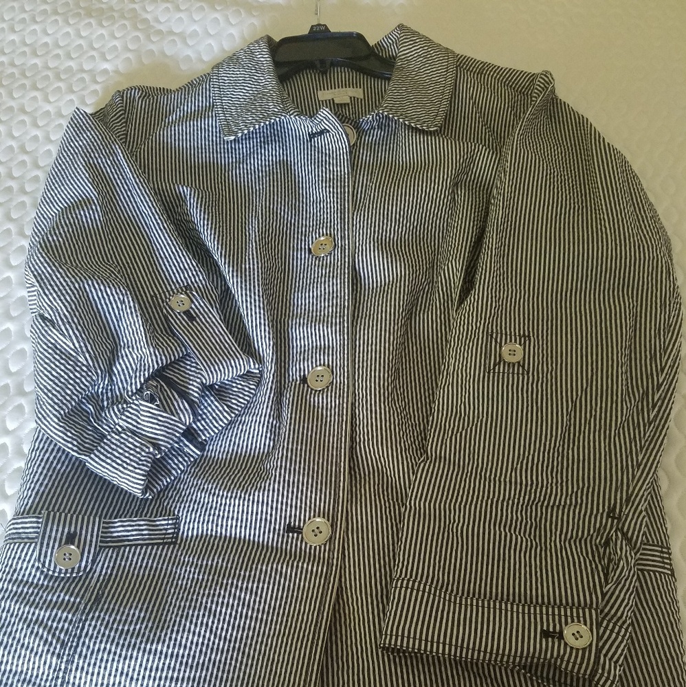 Black and white striped jacket
